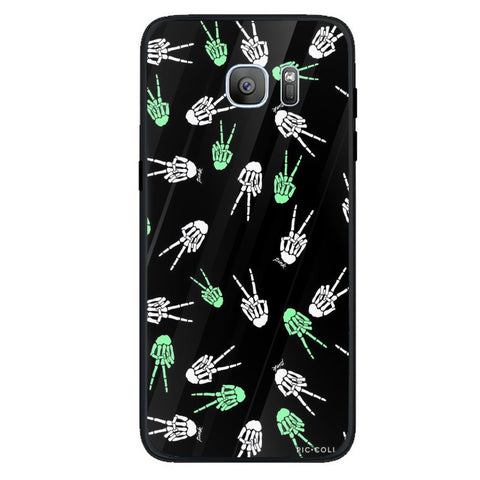 Halloween Skull Tempered Glass Phone Case for Samsung Galaxy S7