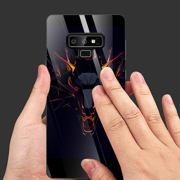Wolf Eyes Tempered Glass Phone Case for Samsung Galaxy Note 9