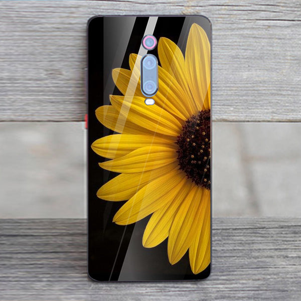 Beautiful Flowers Tempered Glass Phone Case for Xiaomi Redmi K20 Pro