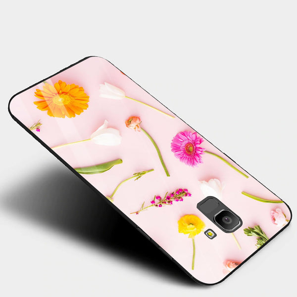 Beautiful Flowers Tempered Glass Phone Case for Samsung Galaxy J6 2018