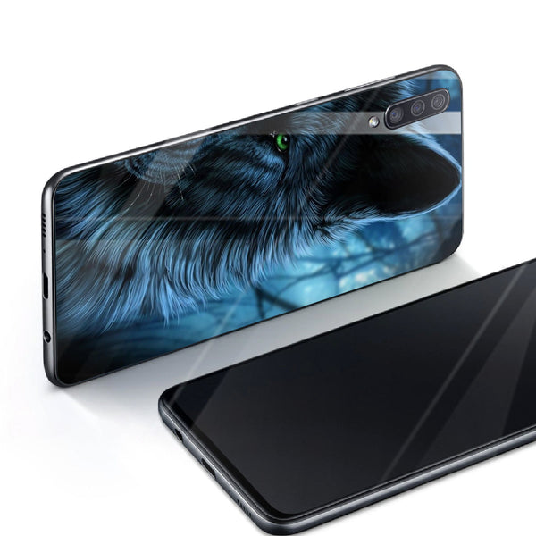 Wolf Eyes Tempered Glass Phone Case for Samsung Galaxy A70