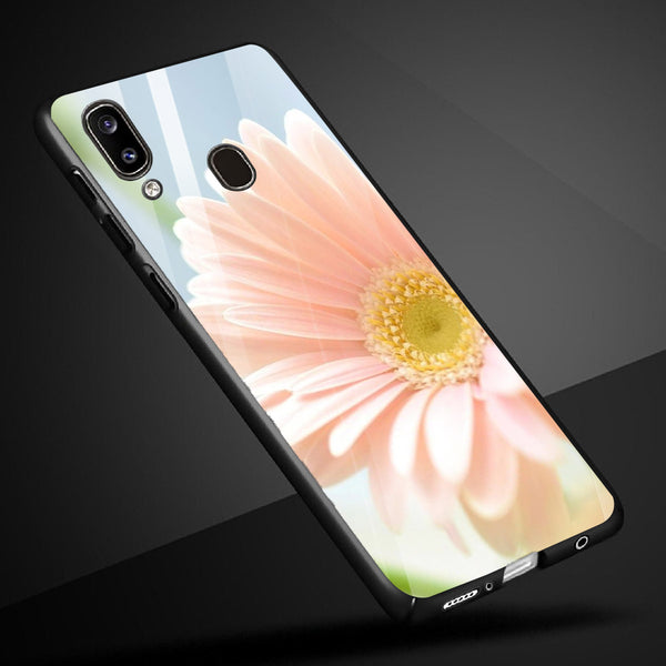 Beautiful Flowers Tempered Glass Phone Case for Samsung Galaxy A20