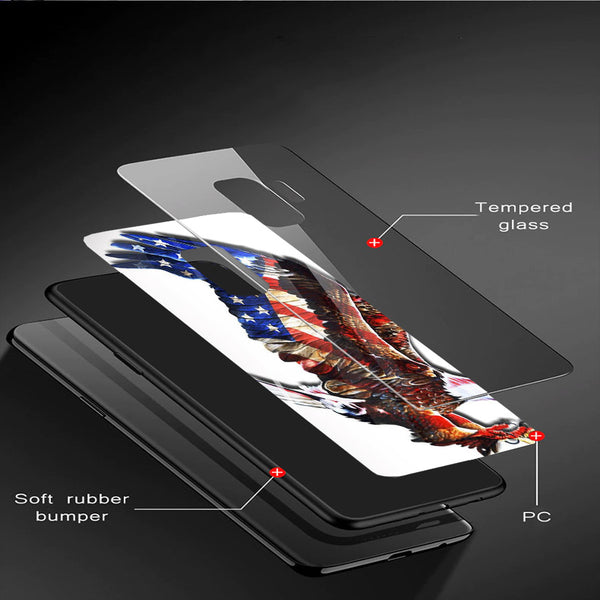 Eagle Tempered Glass Phone Case for Samsung Galaxy S9