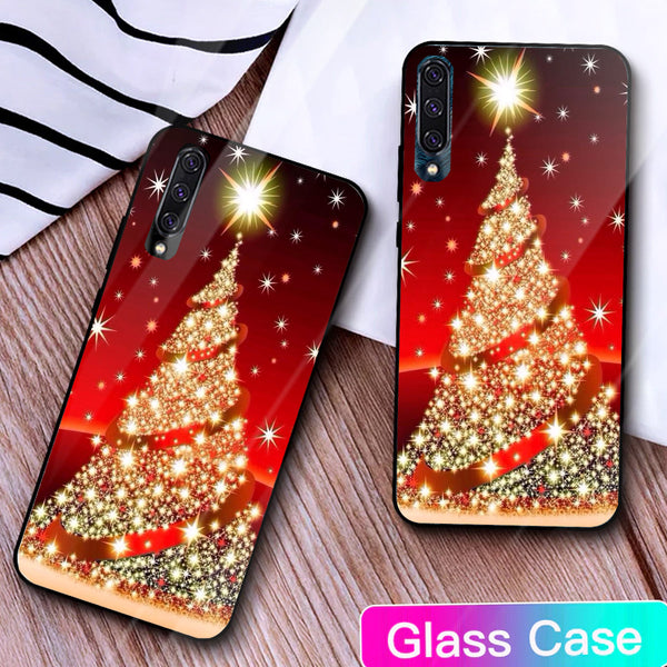 Merry Chrismas Tempered Glass Phone Case for Samsung Galaxy A50