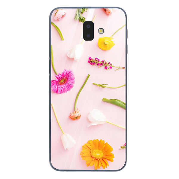 Beautiful Flowers Tempered Glass Phone Case for Samsung Galaxy J6 Plus