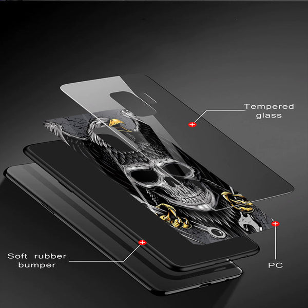 Eagle Tempered Glass Phone Case for Samsung Galaxy S9 Plus