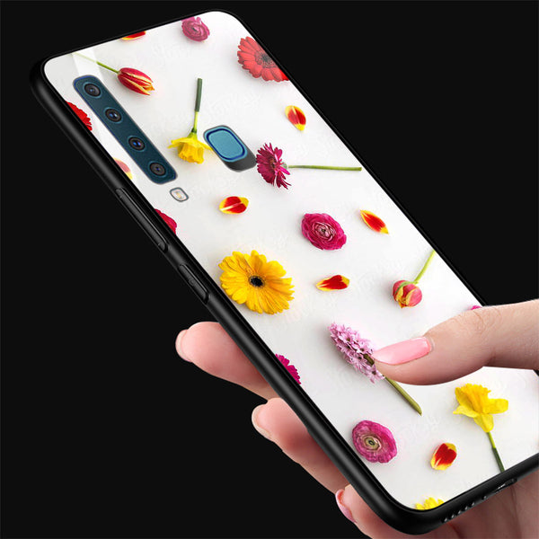 Beautiful Flowers Tempered Glass Phone Case for Samsung Galaxy A9 2018