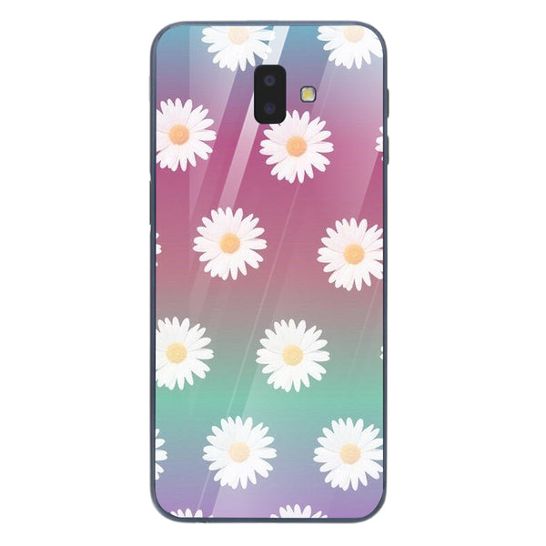 Beautiful Flowers Tempered Glass Phone Case for Samsung Galaxy J6 Plus
