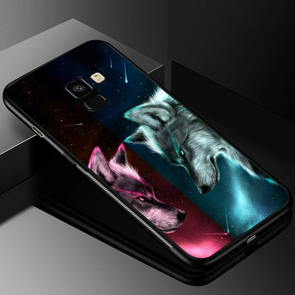Wolf Eyes Tempered Glass Phone Case for Samsung Galaxy A8 Plus