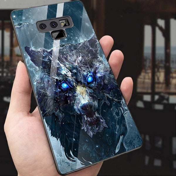 Wolf Eyes Tempered Glass Phone Case for Samsung Galaxy Note 9