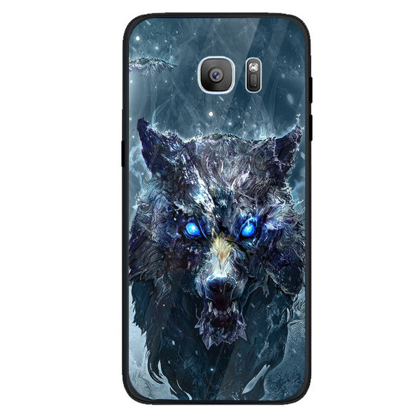 Wolf Eyes Tempered Glass Phone Case for Samsung Galaxy S7