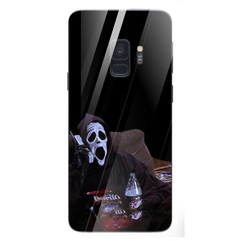 Halloween Skull Tempered Glass Phone Case for Samsung Galaxy S9
