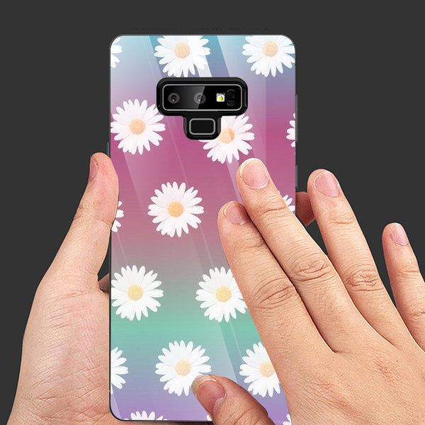 Beautiful Flowers Tempered Glass Phone Case for Samsung Galaxy Note 9