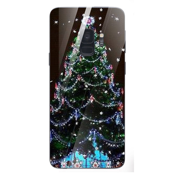 Merry Chrismas Tempered Glass Phone Case for Samsung Galaxy S9