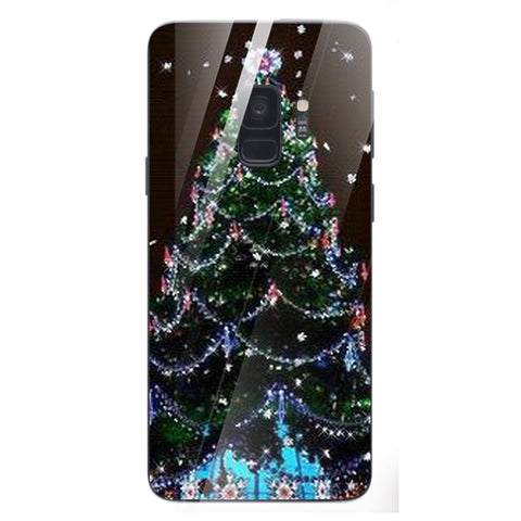 Merry Chrismas Tempered Glass Phone Case for Samsung Galaxy S9