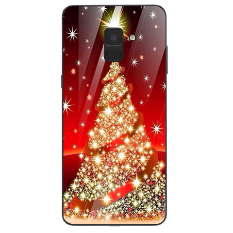 Merry Chrismas Tempered Glass Phone Case for Samsung Galaxy A8 Plus