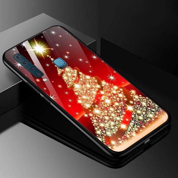 Merry Chrismas Tempered Glass Phone Case for Samsung Galaxy A9 2018