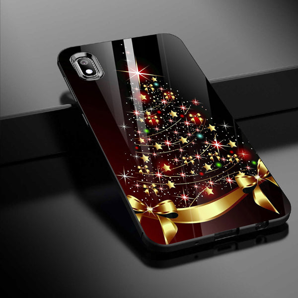 Merry Chrismas Tempered Glass Phone Case for Samsung Galaxy A10