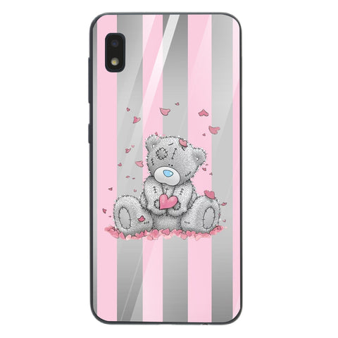 Cute Teddy Bear Tempered Glass Phone Case for Samsung Galaxy A10