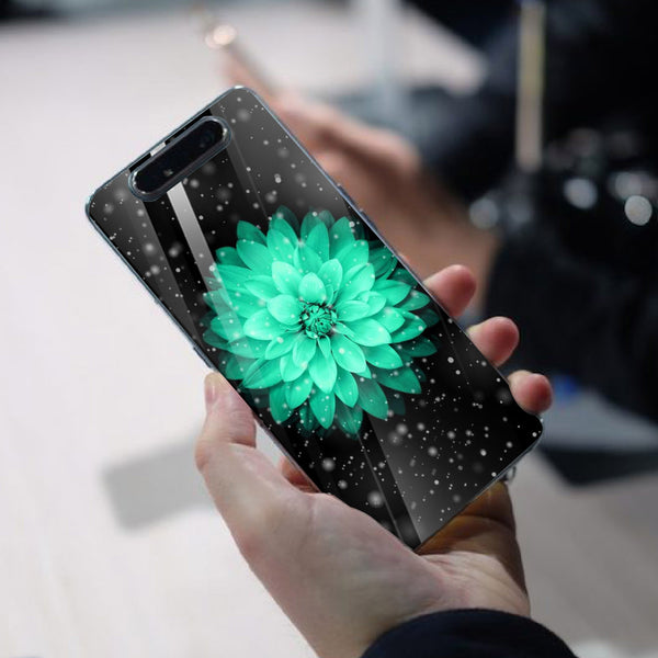 Beautiful Flowers Tempered Glass Phone Case for Samsung Galaxy A80