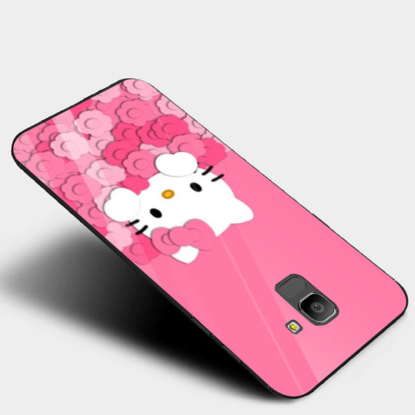 Cute Teddy Bear Tempered Glass Phone Case for Samsung Galaxy J6 2018