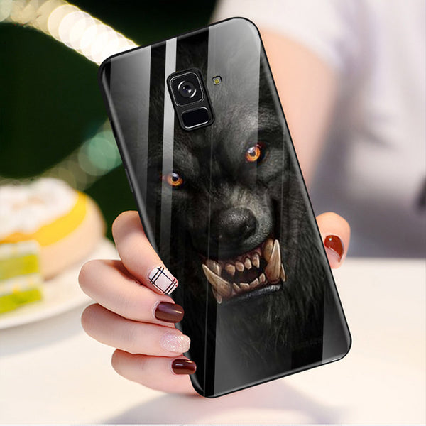 Wolf Eyes Tempered Glass Phone Case for Samsung Galaxy A8 Plus