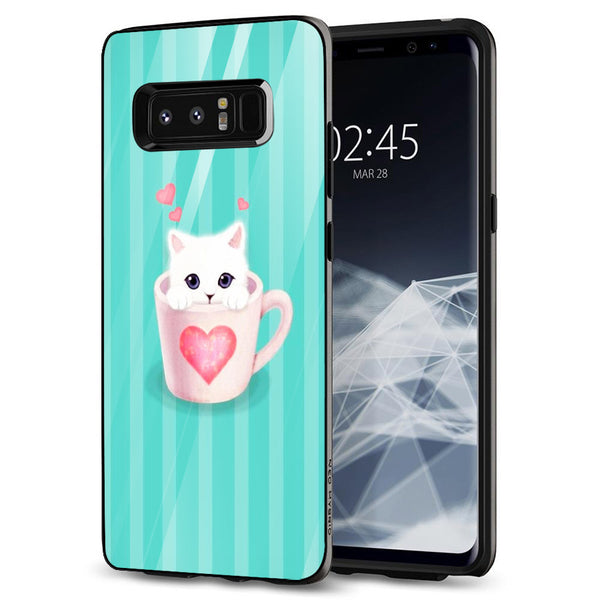 Cute Teddy Bear Tempered Glass Phone Case for Samsung Galaxy Note 8