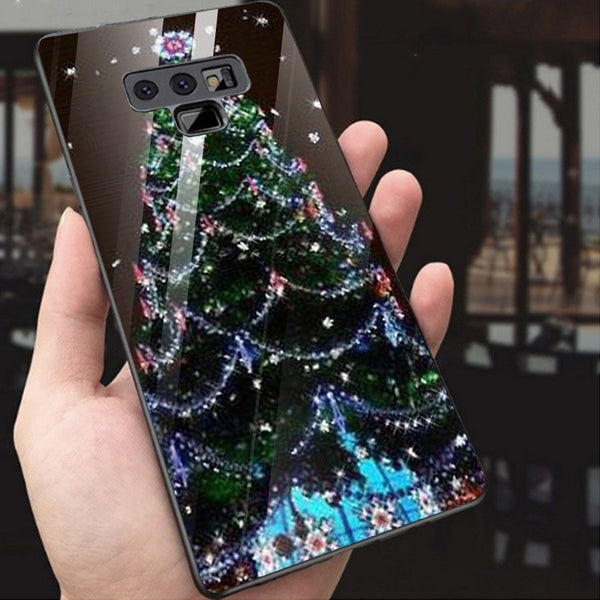 Merry Chrismas Tempered Glass Phone Case for Samsung Galaxy Note 9