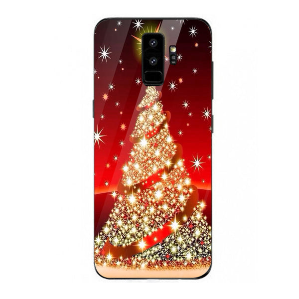 Merry Chrismas Tempered Glass Phone Case for Samsung Galaxy S9 Plus