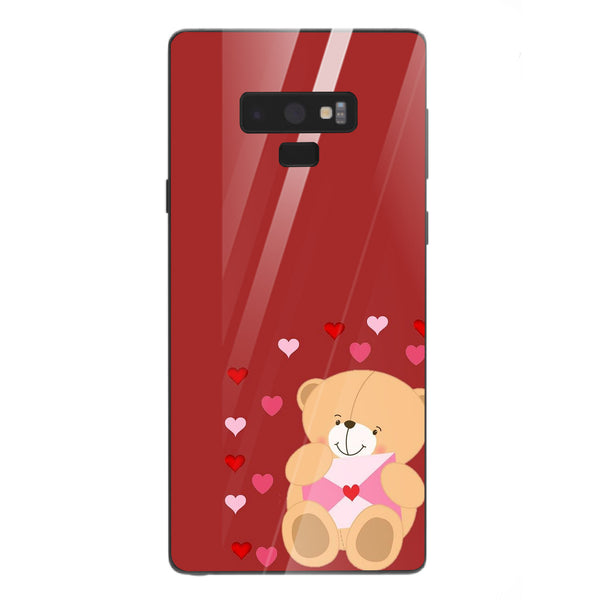 Cute Teddy Bear Tempered Glass Phone Case for Samsung Galaxy Note 9