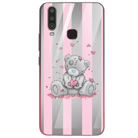 Cute Teddy Bear Tempered Glass Phone Case for Vivo Y17