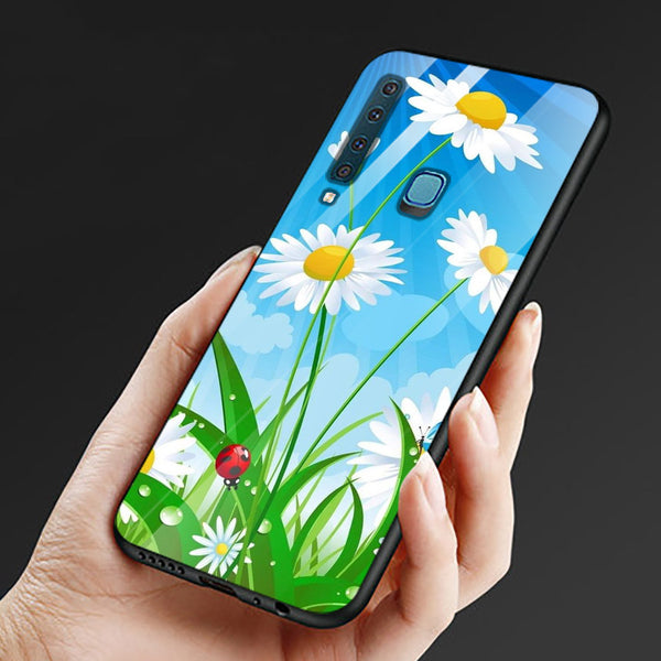 Beautiful Flowers Tempered Glass Phone Case for Samsung Galaxy A9 2018