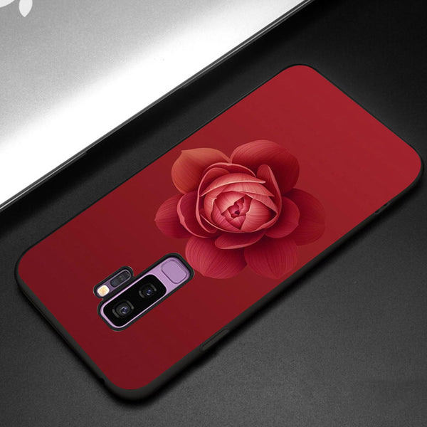 Beautiful Flowers Tempered Glass Phone Case for Samsung Galaxy S9 Plus