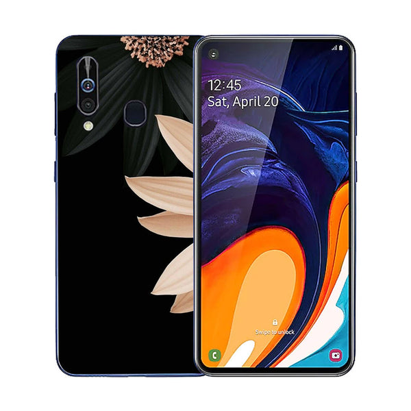 Beautiful Flowers Tempered Glass Phone Case for Samsung Galaxy A60