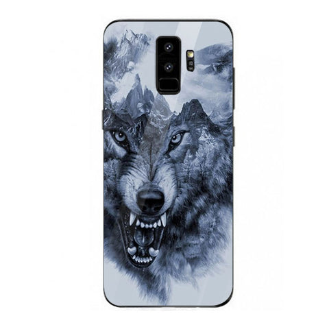 Wolf Eyes Tempered Glass Phone Case for Samsung Galaxy S9 Plus