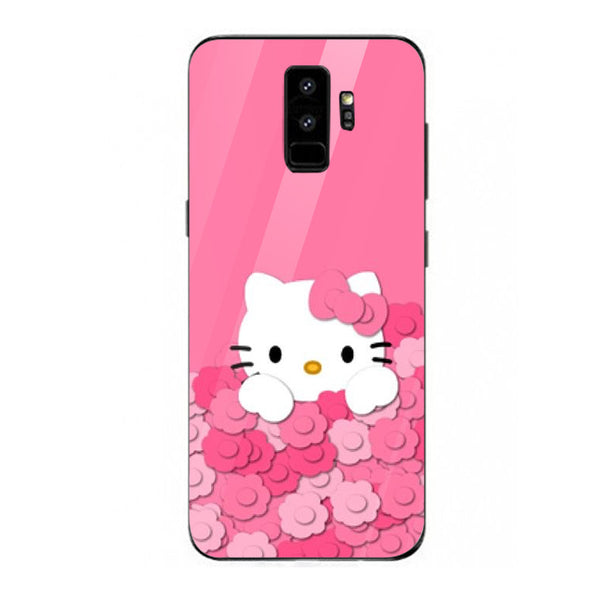 Cute Teddy Bear Tempered Glass Phone Case for Samsung Galaxy S9 Plus