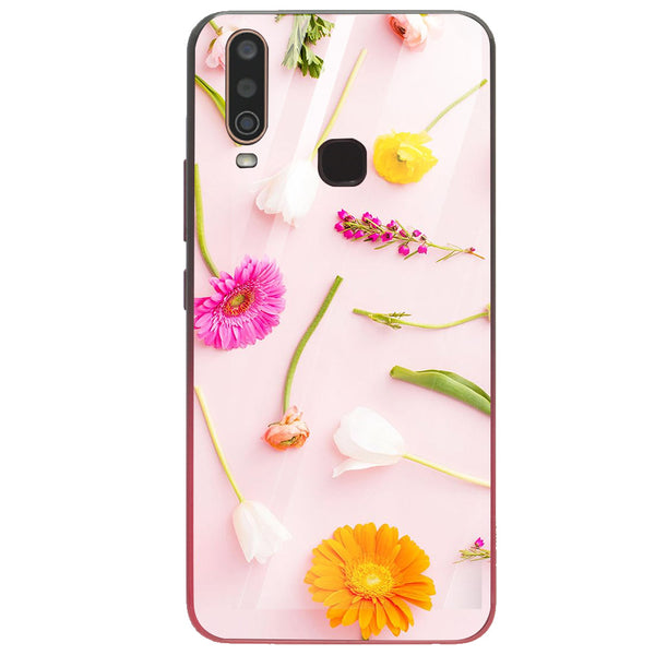 Beautiful Flowers Tempered Glass Phone Case for Vivo Y15