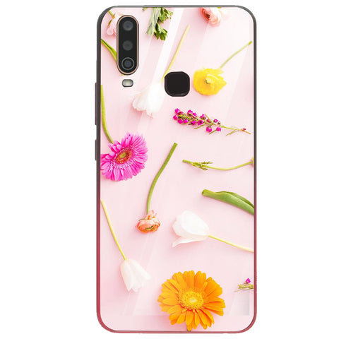 Beautiful Flowers Tempered Glass Phone Case for Vivo Y15