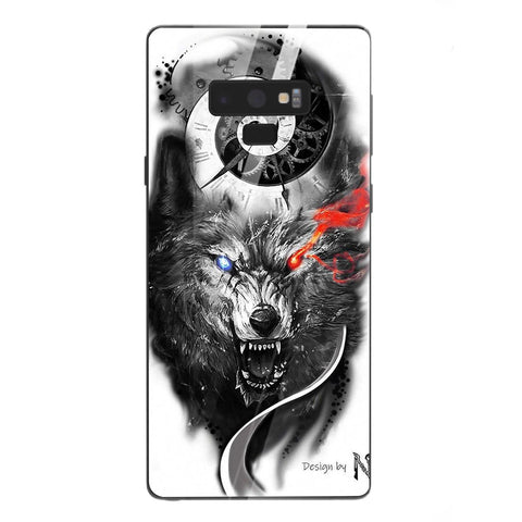 Wolf Eyes Tempered Glass Phone Case for Samsung Galaxy Note 9