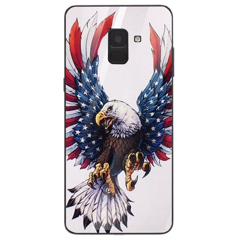 Eagle Tempered Glass Phone Case for Samsung Galaxy A8 Plus