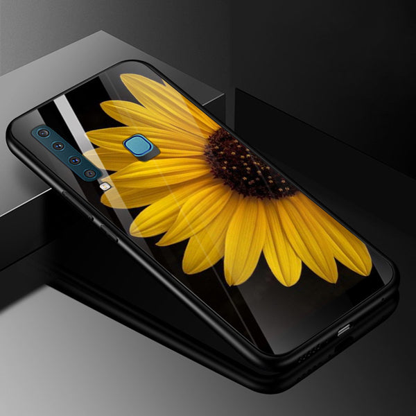 Beautiful Flowers Tempered Glass Phone Case for Samsung Galaxy A9 2018