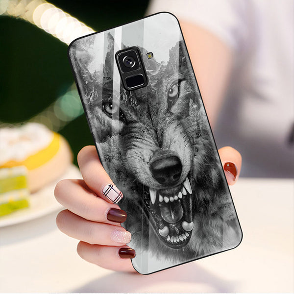 Wolf Eyes Tempered Glass Phone Case for Samsung Galaxy A8 Plus