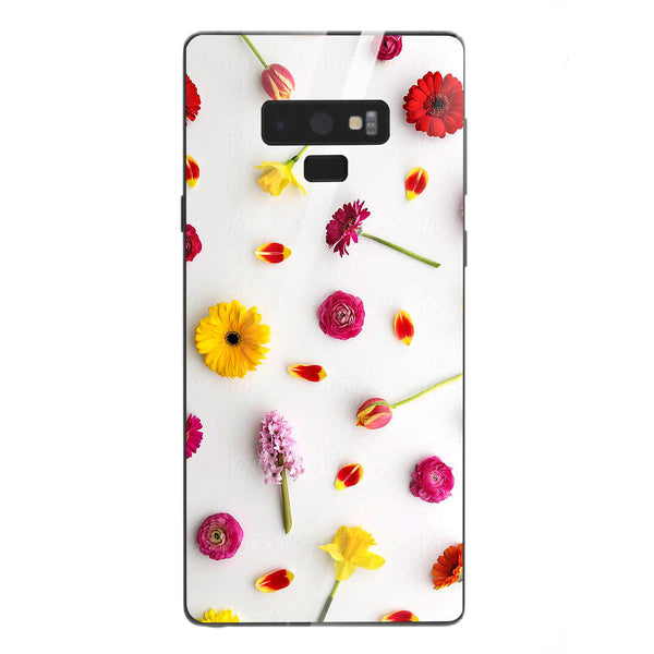 Beautiful Flowers Tempered Glass Phone Case for Samsung Galaxy Note 9