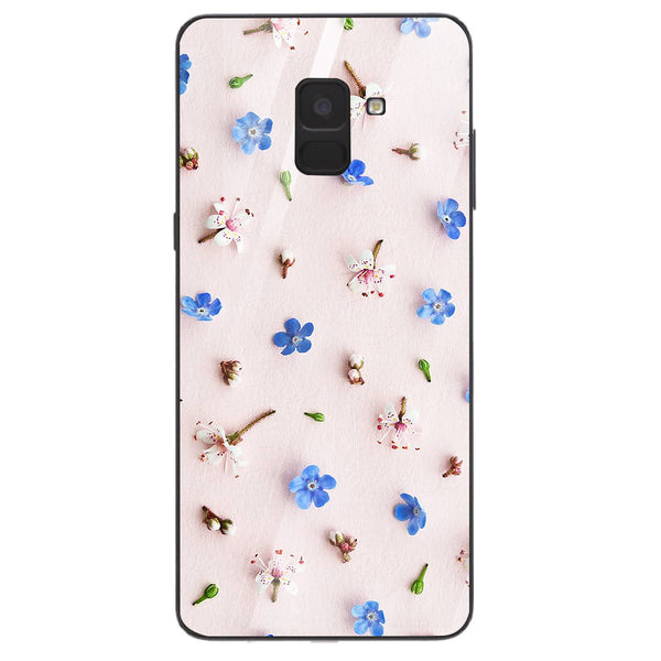 Beautiful Flowers Tempered Glass Phone Case for Samsung Galaxy A8 Plus