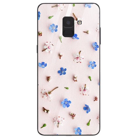 Beautiful Flowers Tempered Glass Phone Case for Samsung Galaxy A8 Plus
