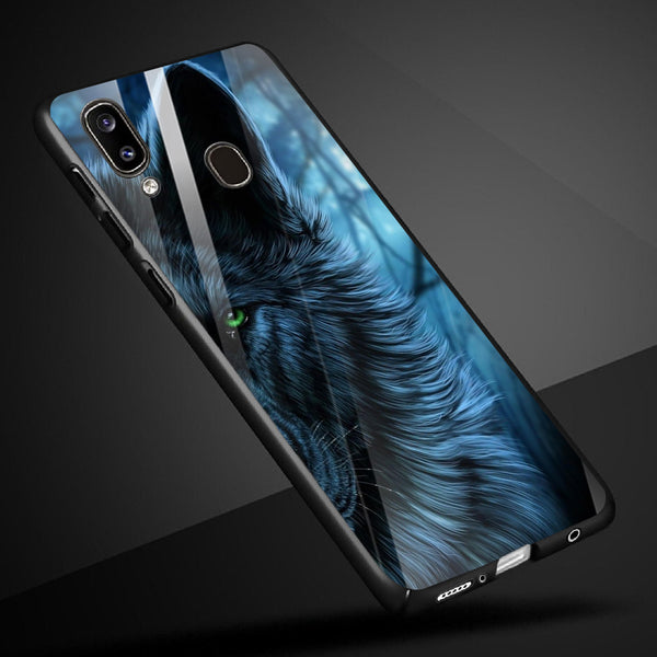 Wolf Eyes Tempered Glass Phone Case for Samsung Galaxy M20