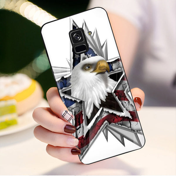 Eagle Tempered Glass Phone Case for Samsung Galaxy A8 Plus