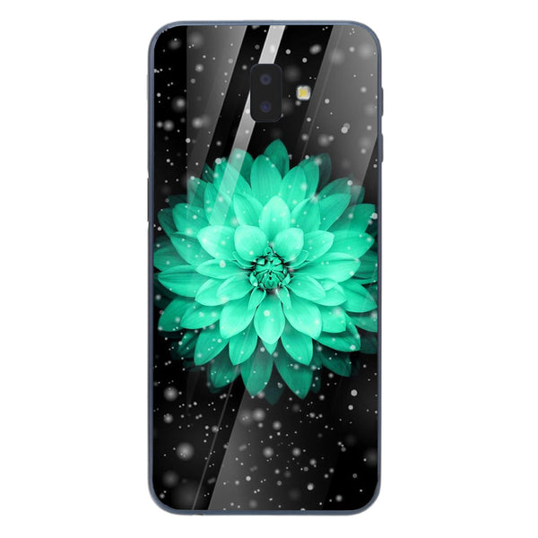 Beautiful Flowers Tempered Glass Phone Case for Samsung Galaxy J6 Plus