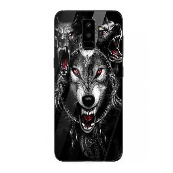 Wolf Eyes Tempered Glass Phone Case for Samsung Galaxy S9 Plus
