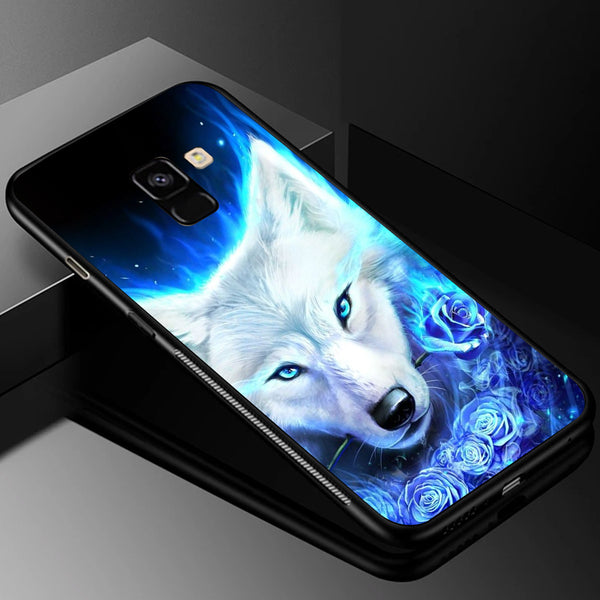 Wolf Eyes Tempered Glass Phone Case for Samsung Galaxy A8 Plus